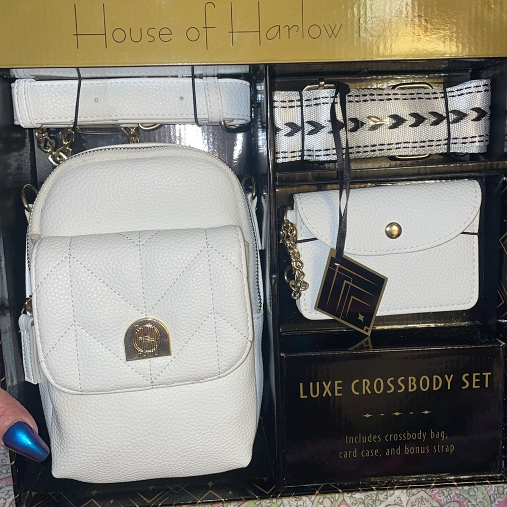 Bnib House of Harlow 1960 Luxe crossbody set in white color - Picture 3 of 5